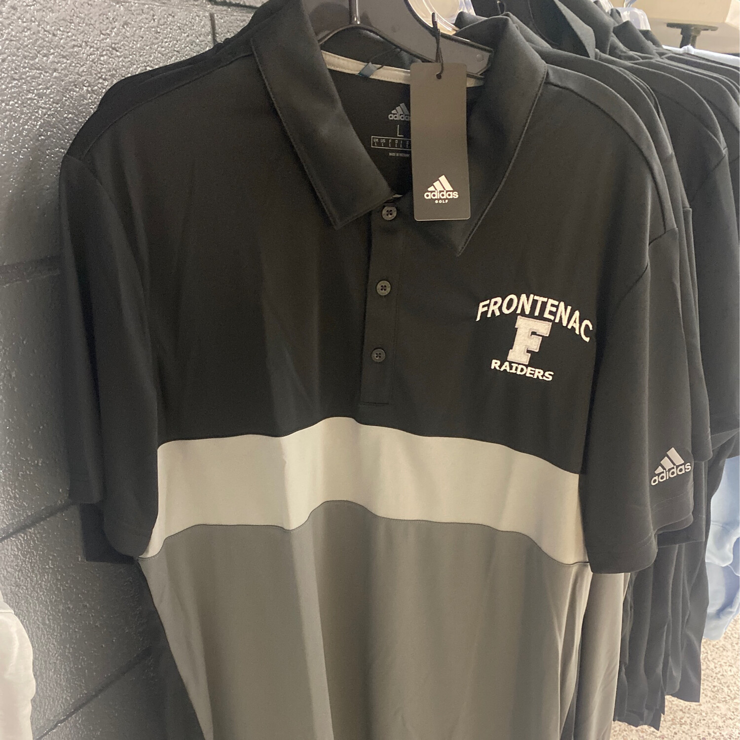 Adidas Raider Black And Gray Polo