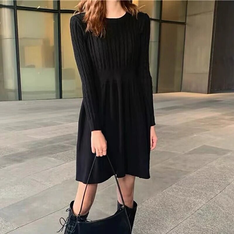 Women's A Line Dress Short Mini Dress, Color: Black, Size: S