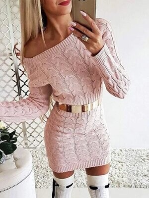 Women's Sweater Jumper Dress Short