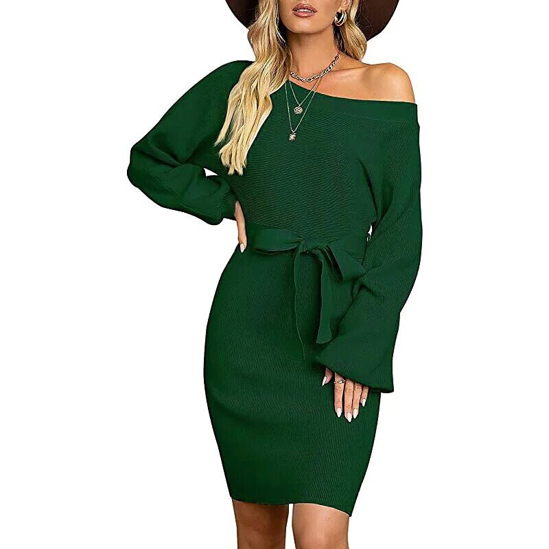Women's Sheath Dress Short Mini Dress, Color: Green