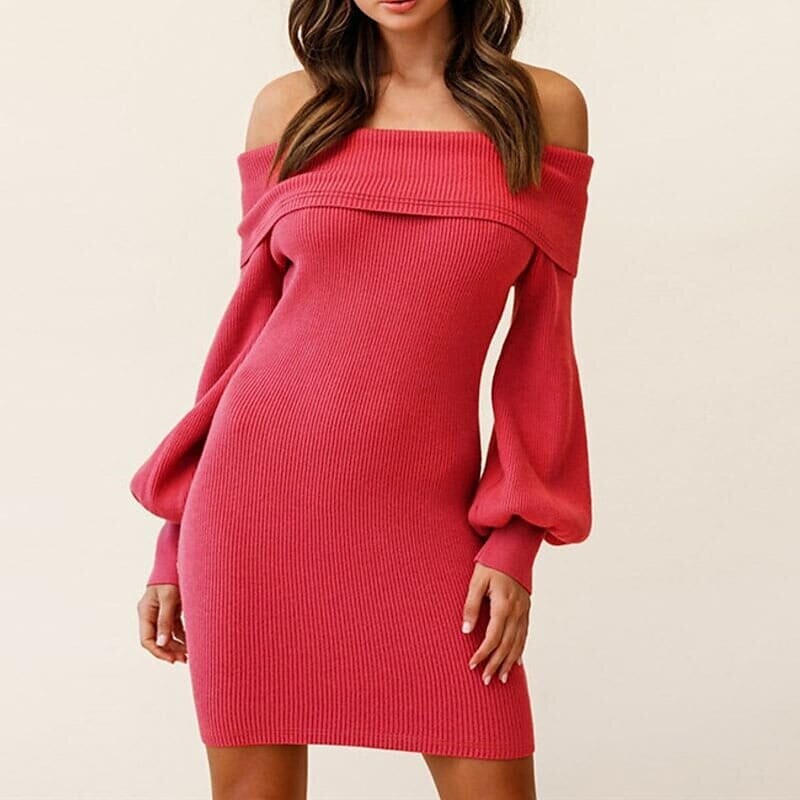 Women's Sheath Dress Short Mini Dress, Color: Red