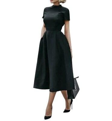 Women's A Line Dress Midi Dress Black