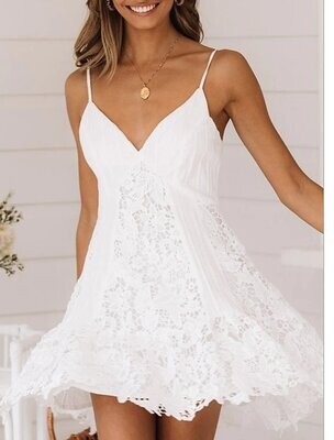 Women's White Dress Short Mini Dress