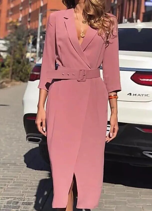 Women's Sheath Dress Midi Dress Pink