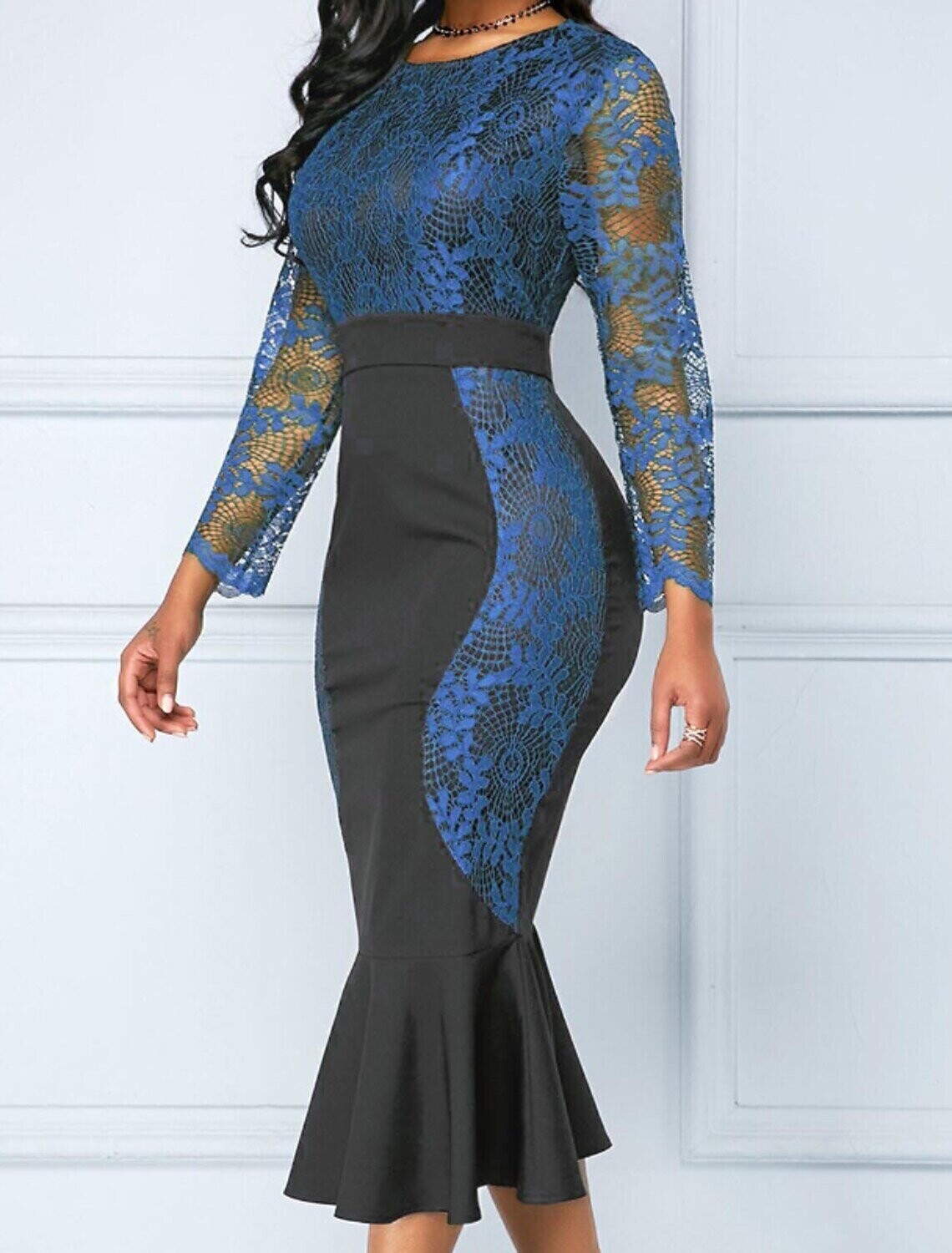 Women's Sheath Dress Midi Dress, Color: Blue