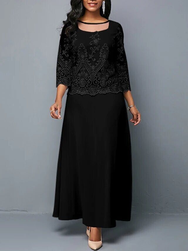 Women's Sheath Dress Maxi long Dress, Color: Black