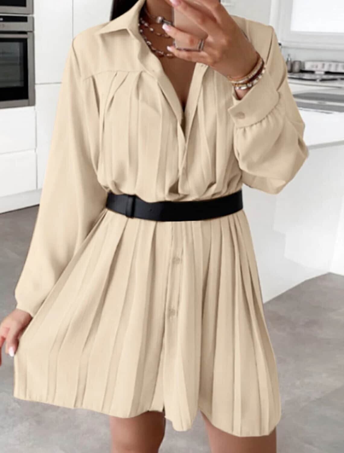 Women's A Line Dress Short Mini Dress, Color: Khaki