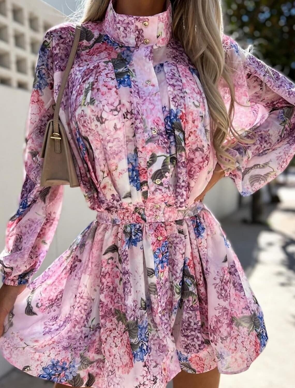 Women's A Line Dress Short Mini Dress, Color: Light Pink