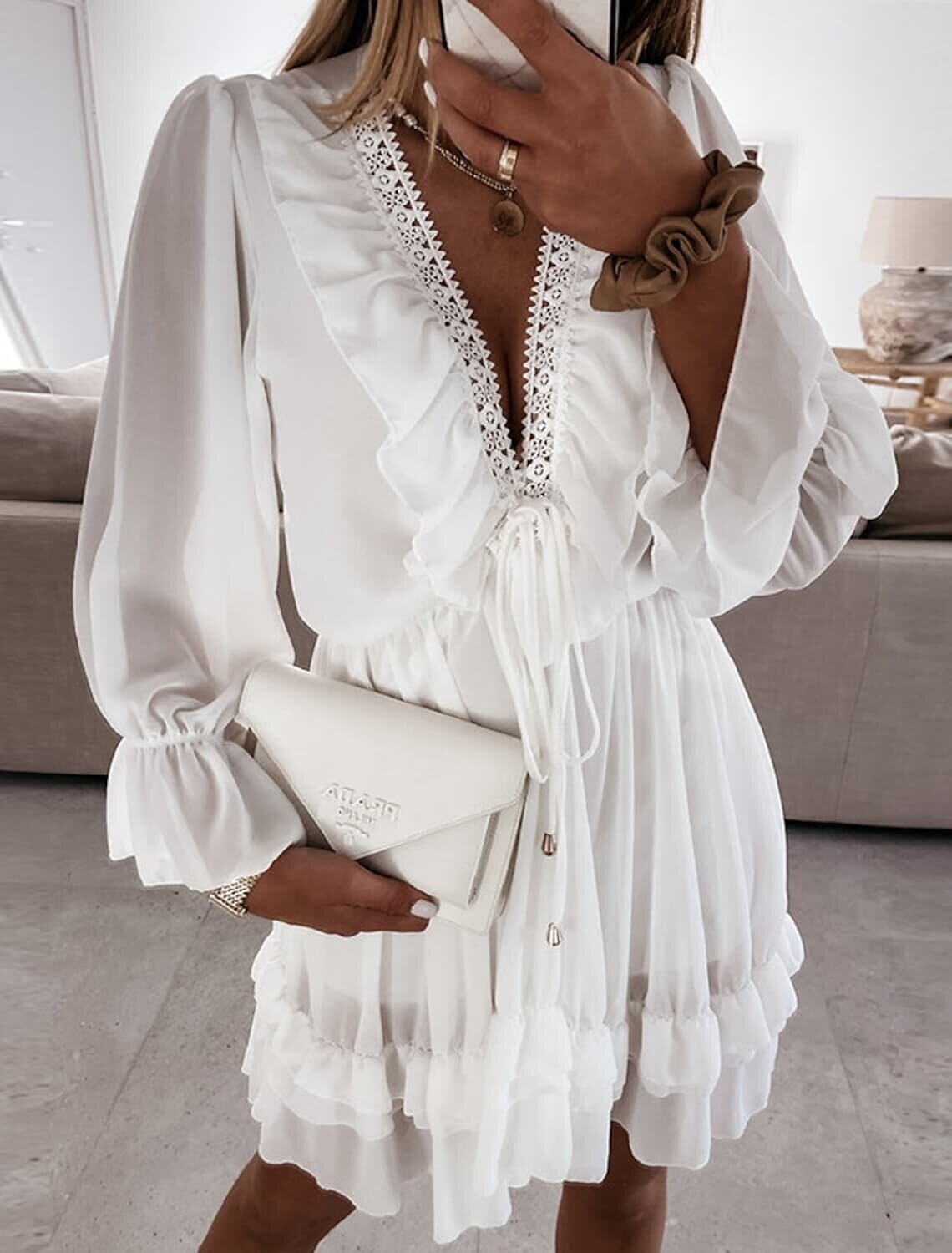 Women's Sheath Dress Short Mini Dress, Color: White