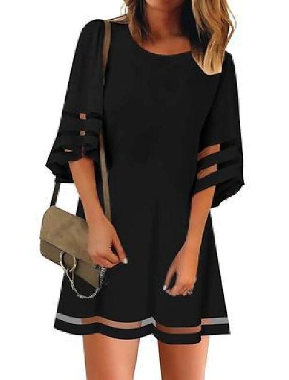 Women's A Line Dress Short Mini Dress, Color: Black