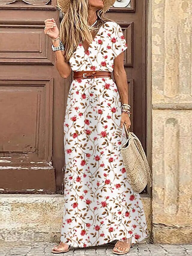 Women's Wrap Dress Maxi long Dress