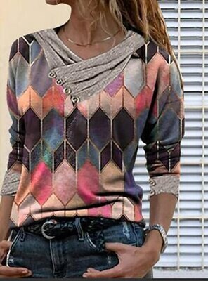 Women's T shirt Tee Geometric Casual