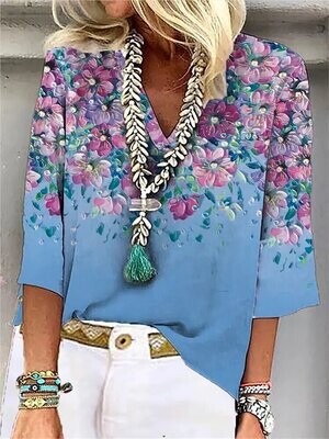 Women's Blouse Flower Casual Daily Holiday