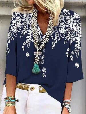 Women's Blouse Flower Casual Daily Holiday