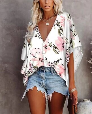 Women's Blouse Floral Tie Dye Holiday