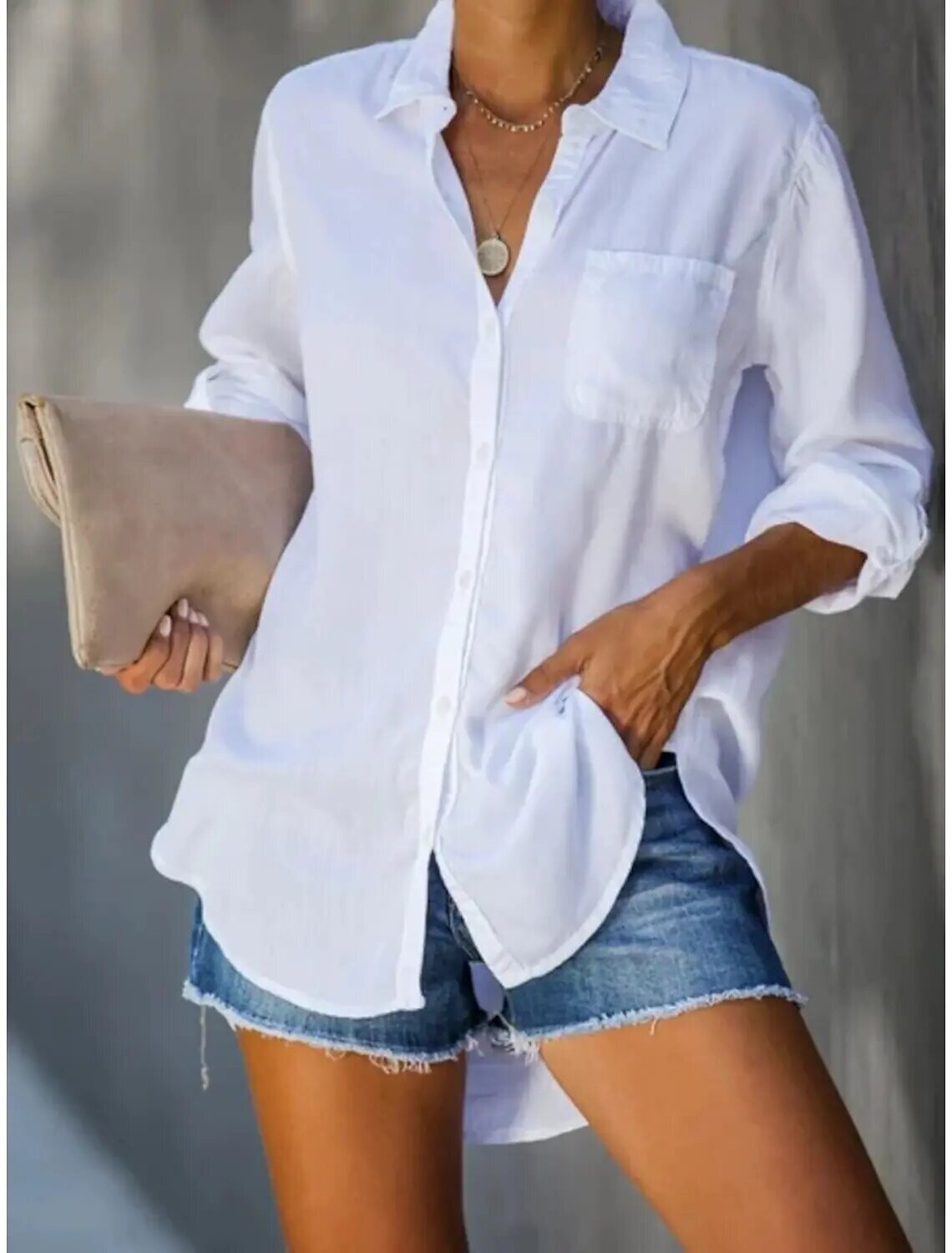 Women's Blouse Plain Daily Work Weekend, Color: White