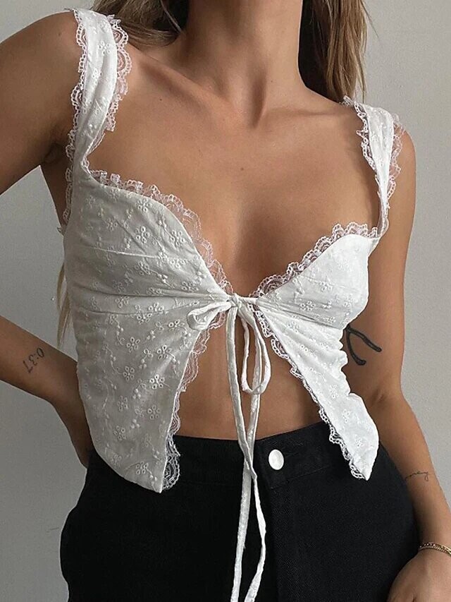 Women's Blouse Flower Casual, Color: White