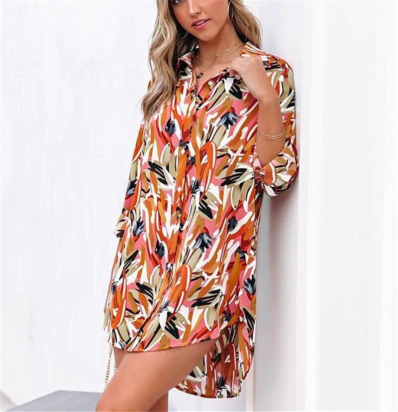 Women's Blouse Graphic Patterned Graffiti Casual, Color: Rainbow