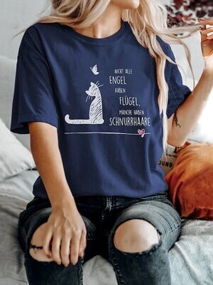 Women's T shirt Tee Cat Butterfly Text Casual