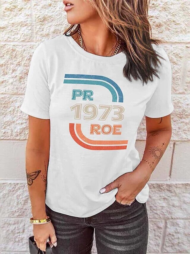 Women's T shirt Tee Text Casual