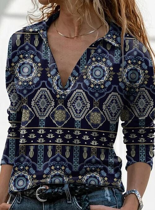 Women's T shirt Tee Graphic, Color: Blue