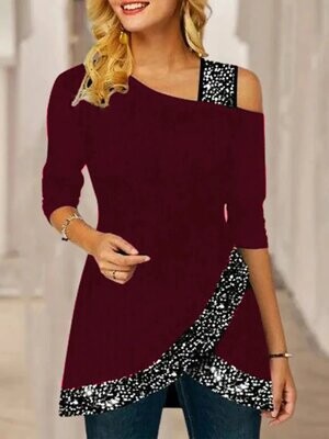 Women's Blouse Color Block Daily