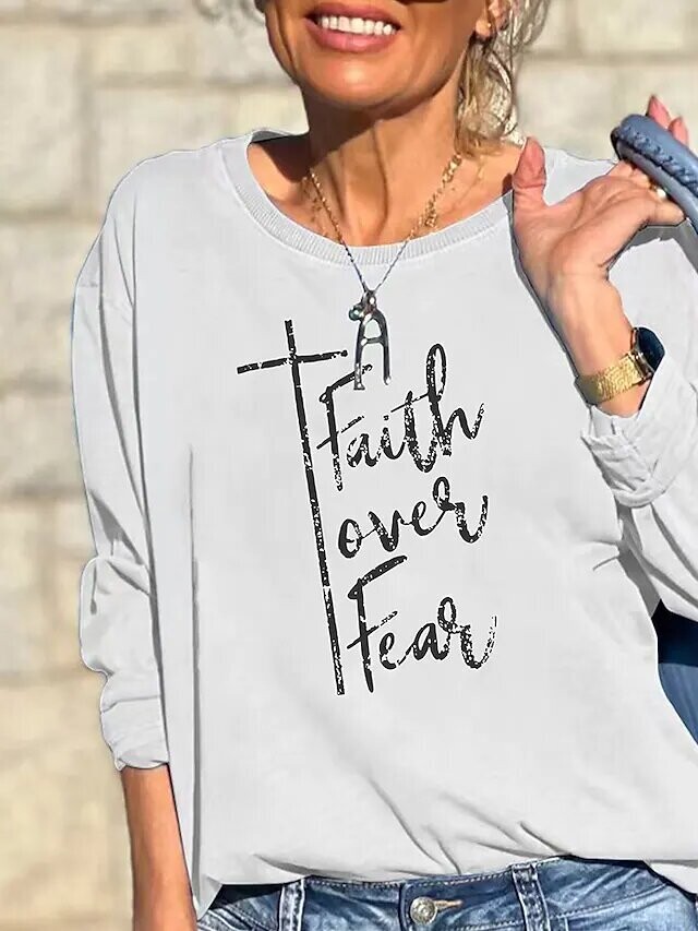 Women's Sweatshirt Pullover Text Print