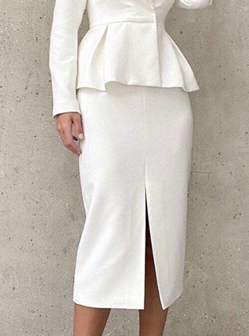 Women's Dress Set Midi Dress White Black