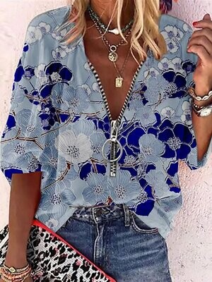Women's Blouse Floral Holiday Weekend