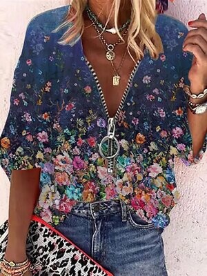Women's Blouse Floral Holiday