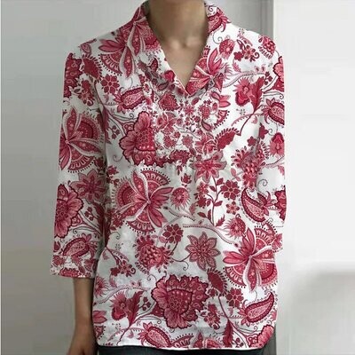 Women's Blouse Floral Holiday Weekend