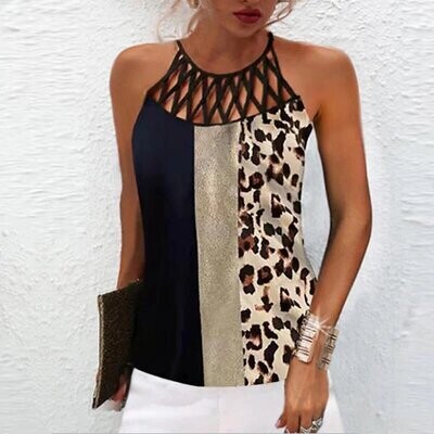 Women's Tank Top Color Block Leopard Casual