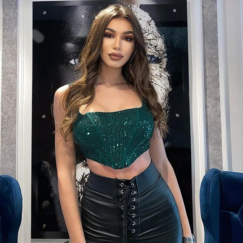 Women's Halter Crisscross Tank Plain, Color: Green