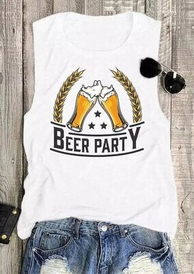Women's Tank Top Beer Letter Daily Weekend
