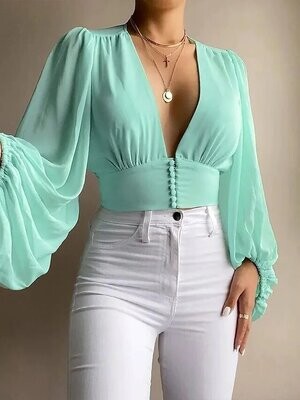 Women's Crop Top Plain Daily Work Weekend