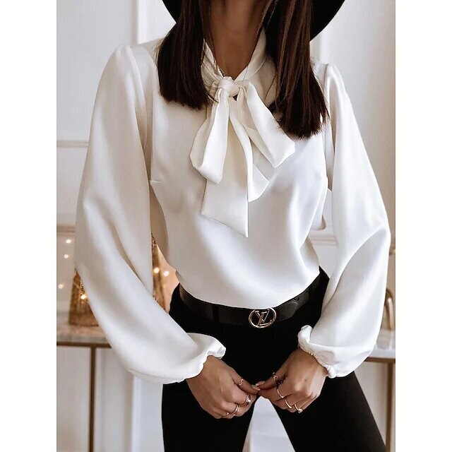 Women's Shirt Plain Daily Work Weekend, Color: White