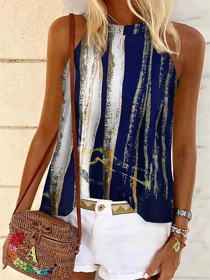 Women's Camis Striped Daily, Color: Blue