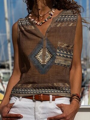 Women's Tank Top Geometric Holiday