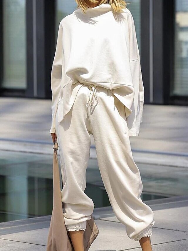 Women's Basic Solid Color Sport Casual, Color: White