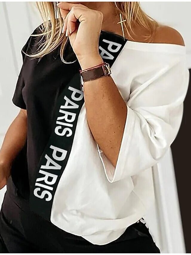 Women's Basic Color Block Letter Sport&nbsp;