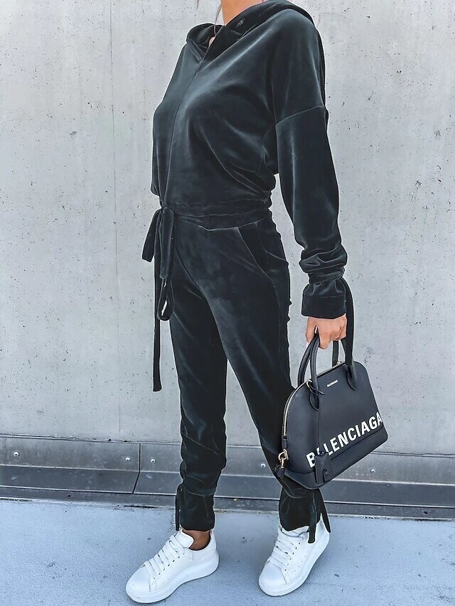 Women's Basic Solid Color Leisure Sports, Color: Dark Gray