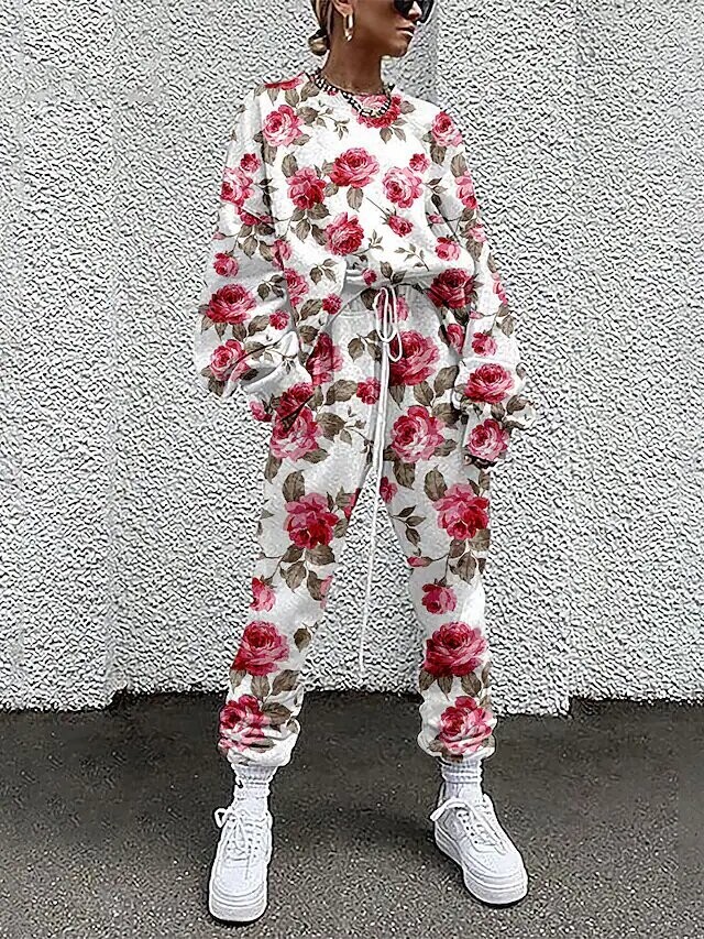 Women's Active Streetwear Floral Sports