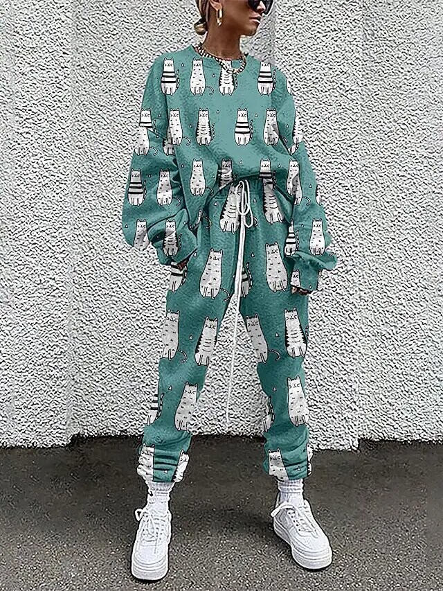 Women's Active Streetwear Cat Sports, Color: Green