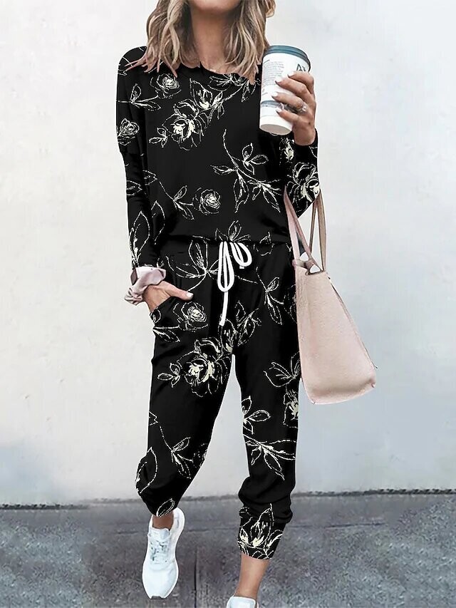 Women's Active Streetwear Floral Graphic