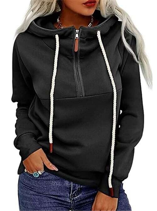 Women's Hoodie Sweatshirt, Color: Black