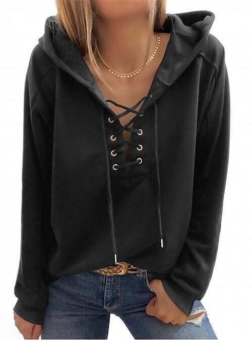 Women's Pullover Hoodie, Color: Black