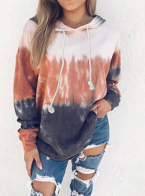 Women's Hoodie Sweatshirt, Color: Orange