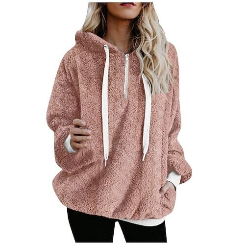 Women's Pullover Hoodie, Color: Pink