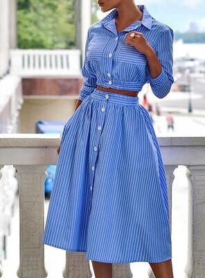 Women's Crop Top Blouse Skirt Sets