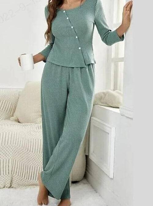 Women's Shirt Pants Sets Pants, Color: Light Green